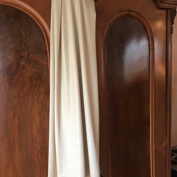 Sari Palace front beaded gown creme shawl pant - Picture 7 of 7